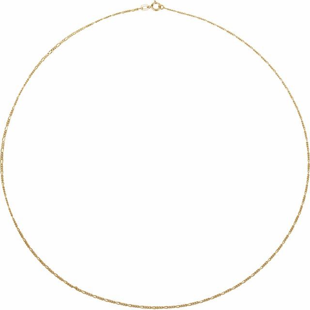 14K Yellow 1.28 mm Concave Figaro Necklace