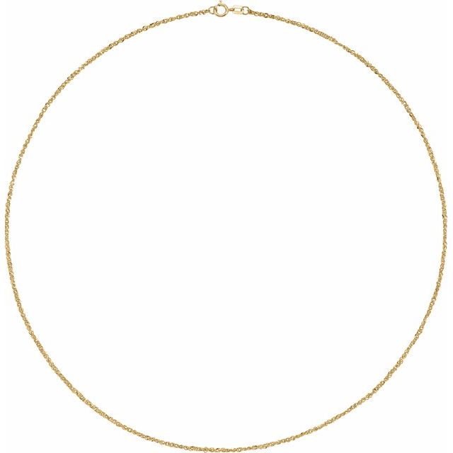 14K Yellow 1.7 mm Diamond-Cut Singapore Necklace