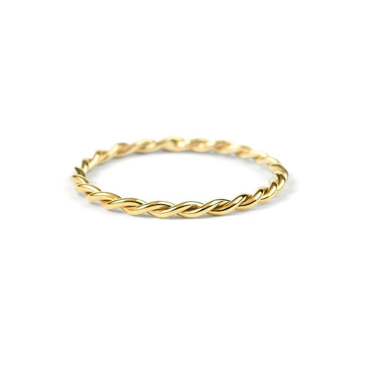 14K GOUDEN TWISTED RING 1,5 MM DIK